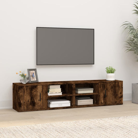 TV-kaapit 2 kpl savutammi 80x31,5x36 cm tekninen puu - Sisustajankoti.fi