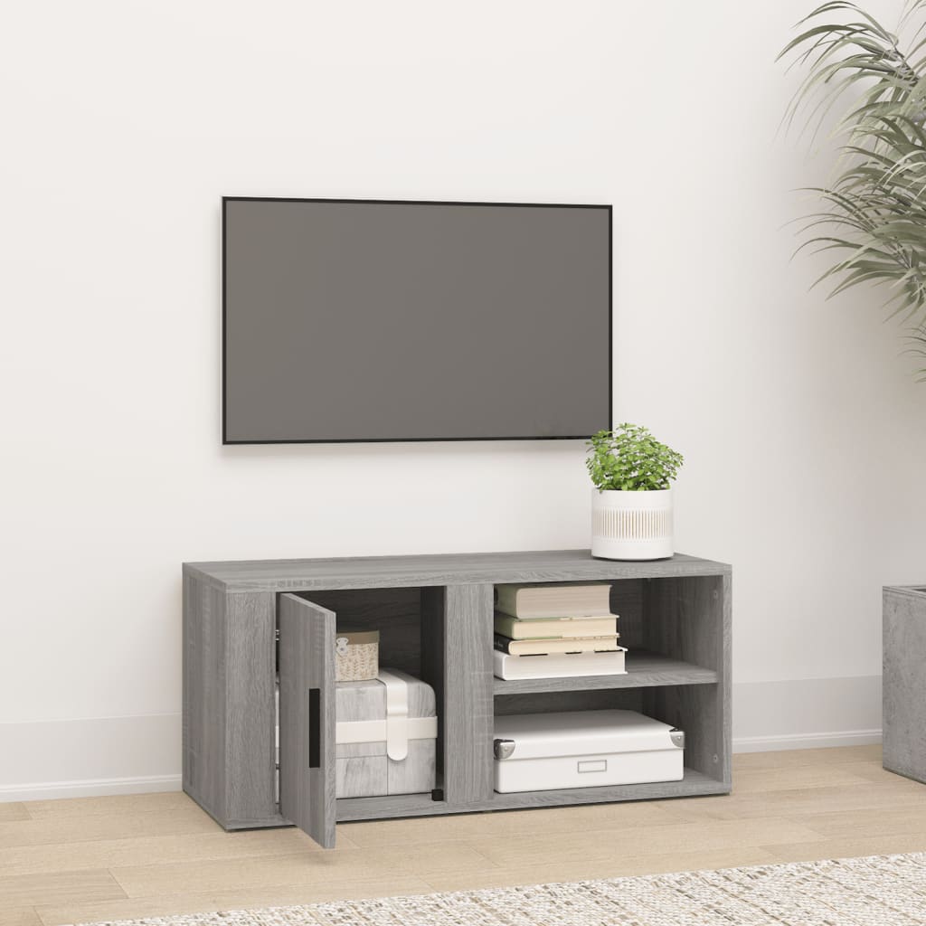 TV-taso harmaa Sonoma 80x31,5x36 cm tekninen puu - Sisustajankoti.fi