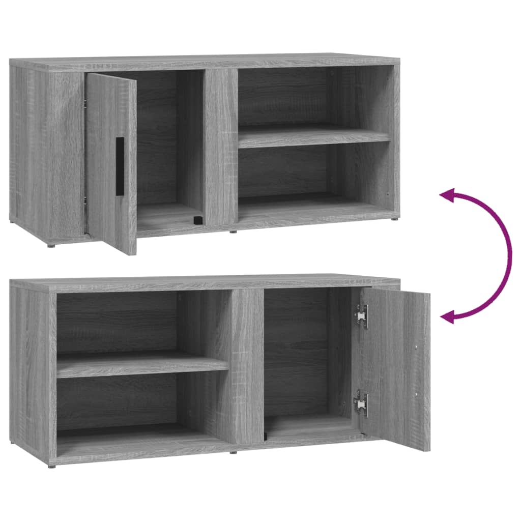 TV-taso harmaa Sonoma 80x31,5x36 cm tekninen puu - Sisustajankoti.fi