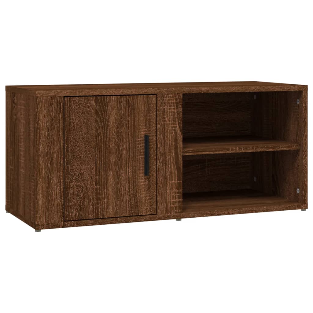 TV-taso ruskea tammi 80x31,5x36 cm tekninen puu - Sisustajankoti.fi
