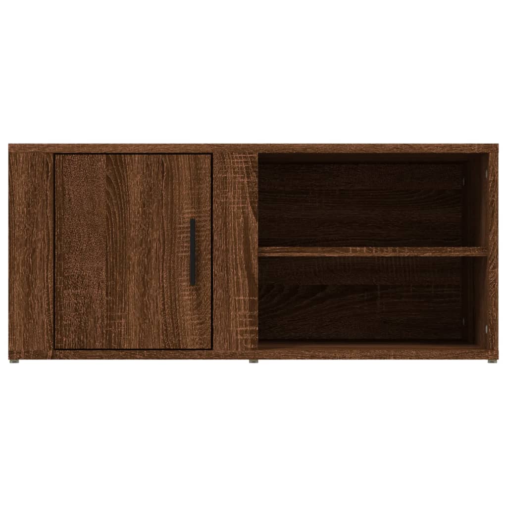 TV-taso ruskea tammi 80x31,5x36 cm tekninen puu - Sisustajankoti.fi