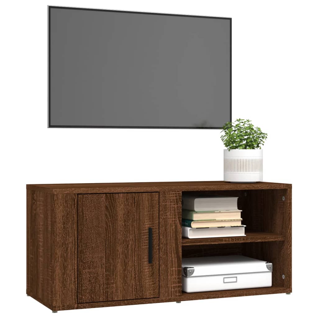 TV-kaapit 2 kpl ruskea tammi 80x31,5x36 cm tekninen puu - Sisustajankoti.fi