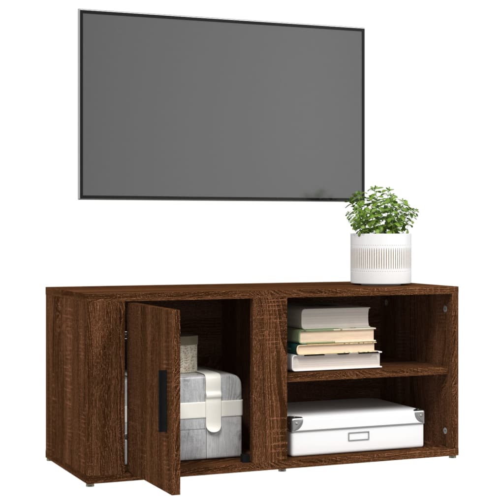 TV-kaapit 2 kpl ruskea tammi 80x31,5x36 cm tekninen puu - Sisustajankoti.fi