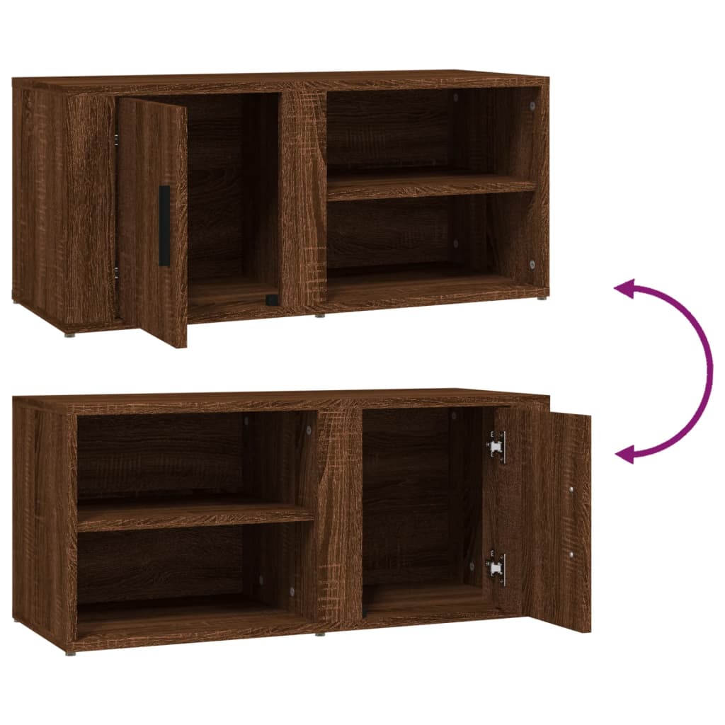 TV-kaapit 2 kpl ruskea tammi 80x31,5x36 cm tekninen puu - Sisustajankoti.fi