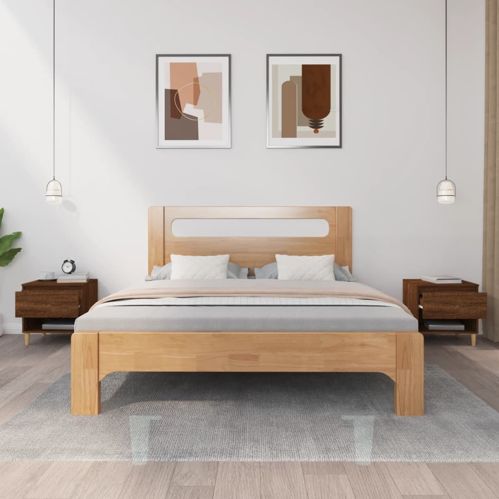 Yöpöydät 2 kpl ruskea tammi 50x46x50 cm tekninen puu - Sisustajankoti.fi