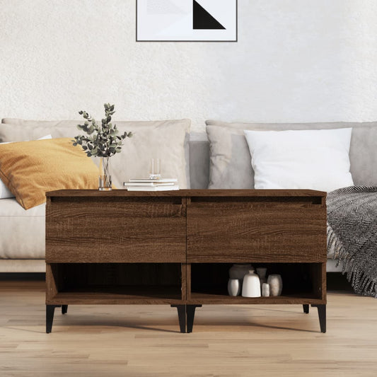 Sivupöydät 2 kpl ruskea tammi 50x46x50 cm tekninen puu - Sisustajankoti.fi