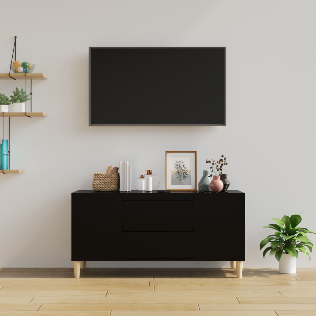 TV-taso musta 102x44,5x50 cm tekninen puu - Sisustajankoti.fi