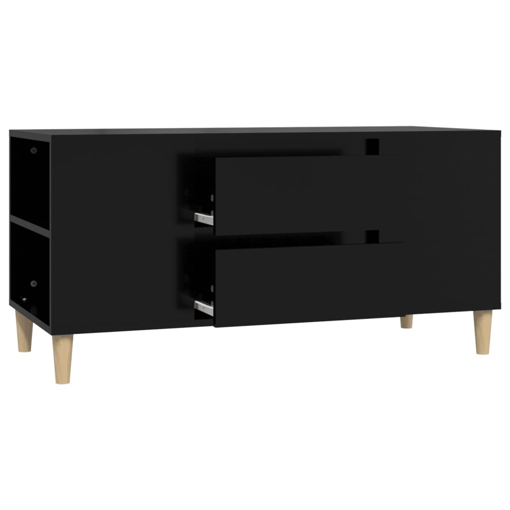 TV-taso musta 102x44,5x50 cm tekninen puu - Sisustajankoti.fi