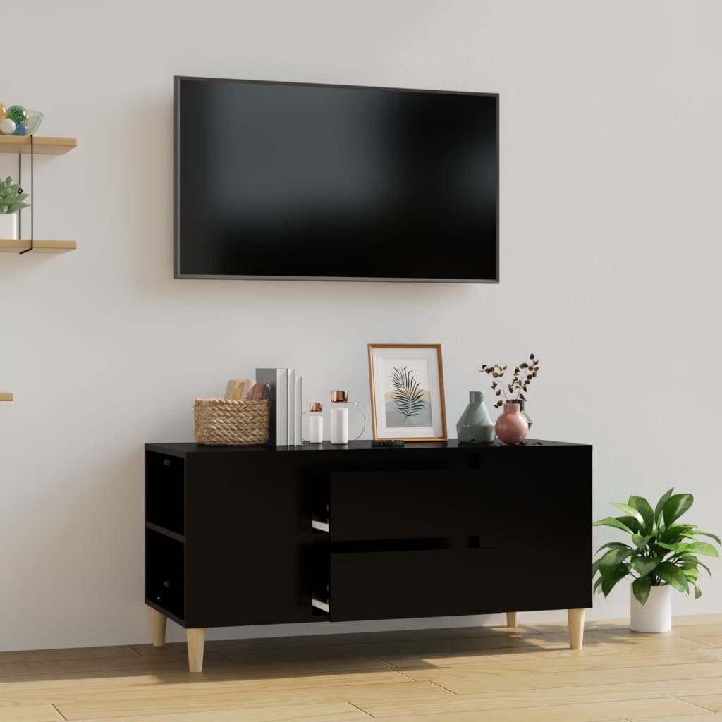 TV-taso musta 102x44,5x50 cm tekninen puu - Sisustajankoti.fi