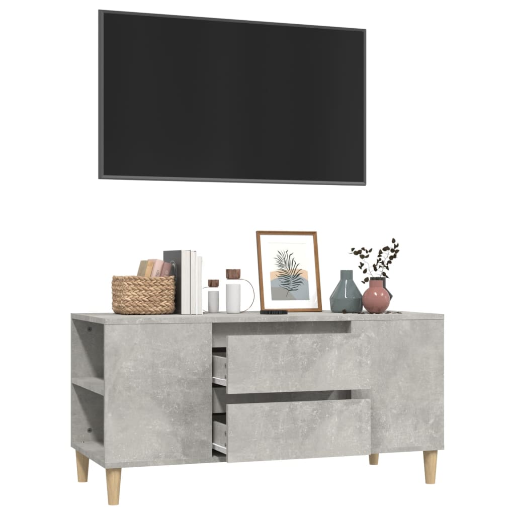 TV-taso betoninharmaa 102x44,5x50 cm tekninen puu - Sisustajankoti.fi