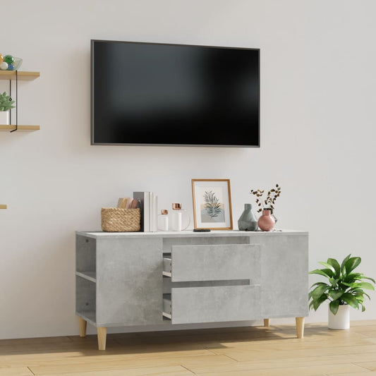 TV-taso betoninharmaa 102x44,5x50 cm tekninen puu - Sisustajankoti.fi