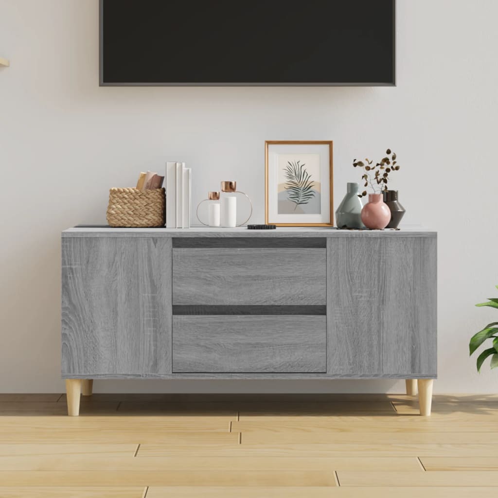 TV-taso harmaa Sonoma 102x44,5x50 cm tekninen puu - Sisustajankoti.fi