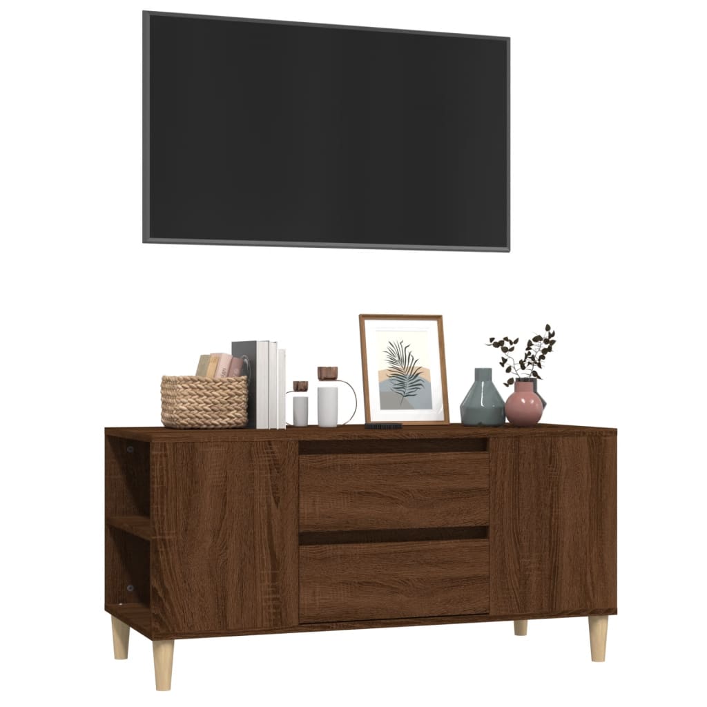 TV-taso ruskea tammi 102x44,5x50 cm tekninen puu - Sisustajankoti.fi