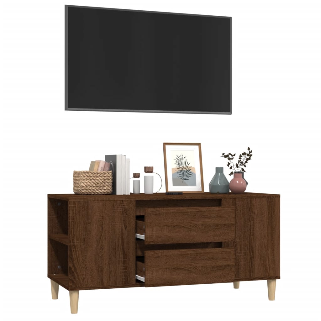 TV-taso ruskea tammi 102x44,5x50 cm tekninen puu - Sisustajankoti.fi
