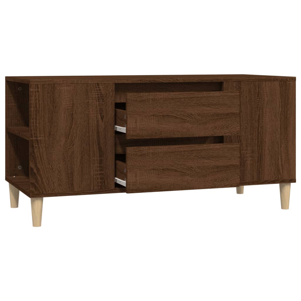 TV-taso ruskea tammi 102x44,5x50 cm tekninen puu - Sisustajankoti.fi