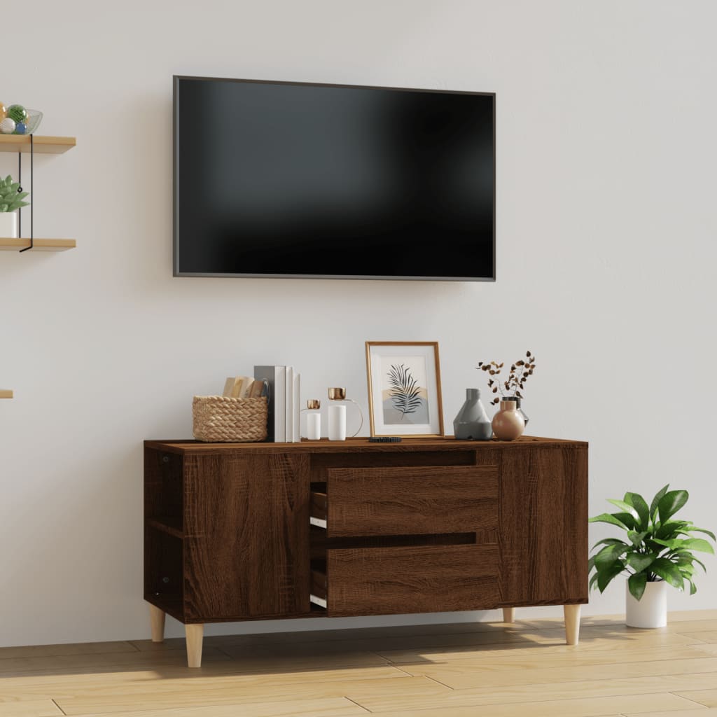 TV-taso ruskea tammi 102x44,5x50 cm tekninen puu - Sisustajankoti.fi
