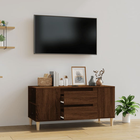 TV-taso ruskea tammi 102x44,5x50 cm tekninen puu - Sisustajankoti.fi
