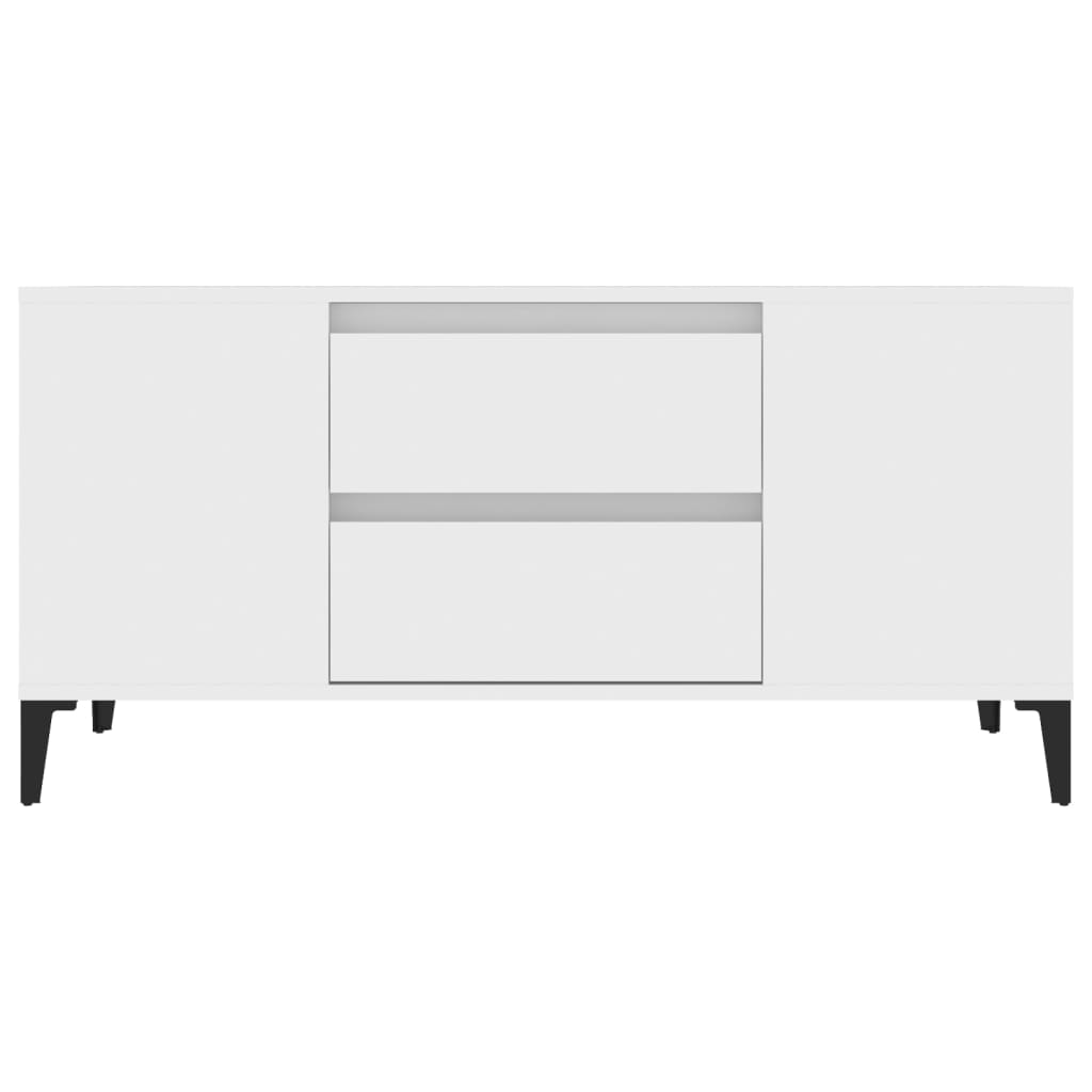 TV-taso valkoinen 102x44,5x50 cm tekninen puu - Sisustajankoti.fi