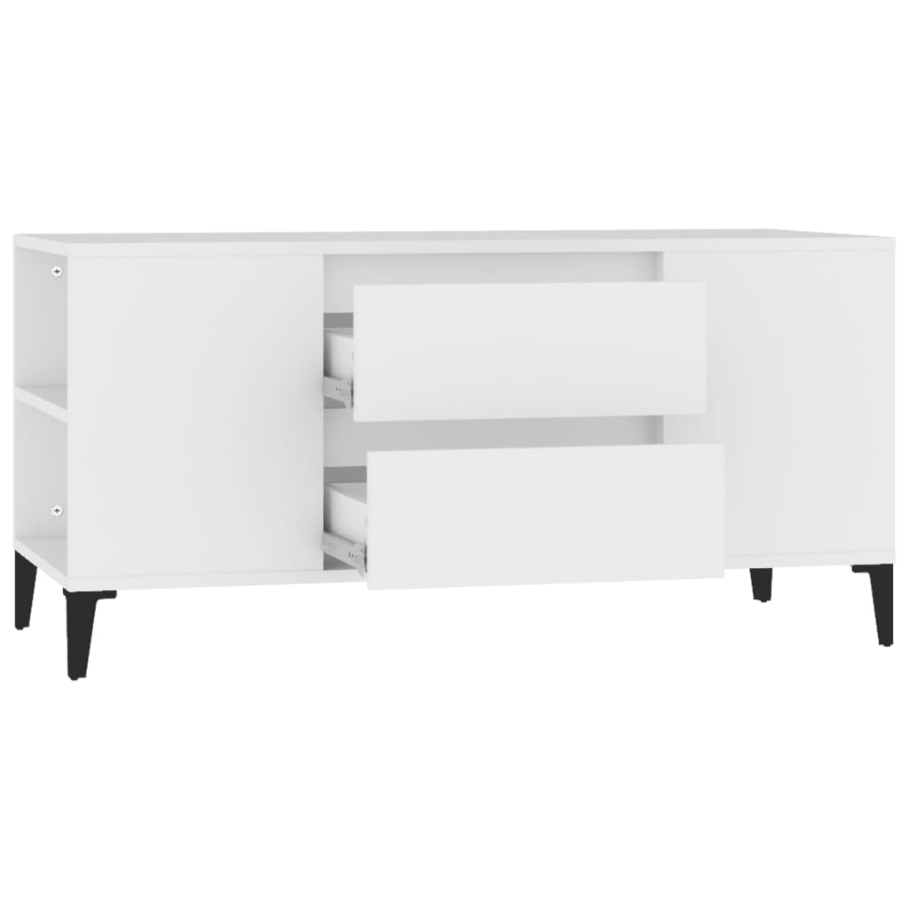 TV-taso valkoinen 102x44,5x50 cm tekninen puu - Sisustajankoti.fi