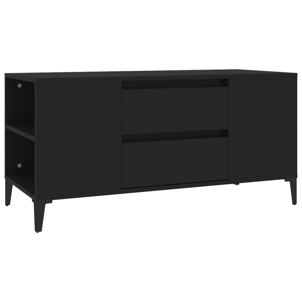 TV-taso musta 102x44,5x50 cm tekninen puu - Sisustajankoti.fi