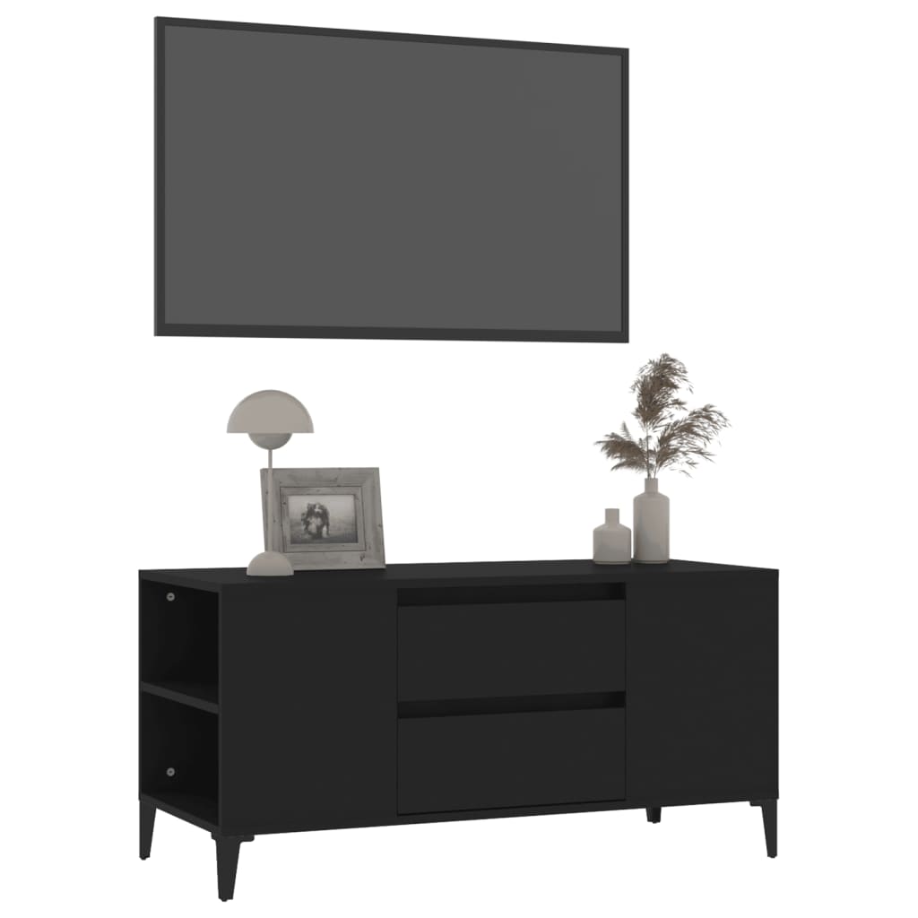 TV-taso musta 102x44,5x50 cm tekninen puu - Sisustajankoti.fi