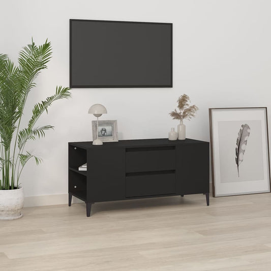 TV-taso musta 102x44,5x50 cm tekninen puu - Sisustajankoti.fi