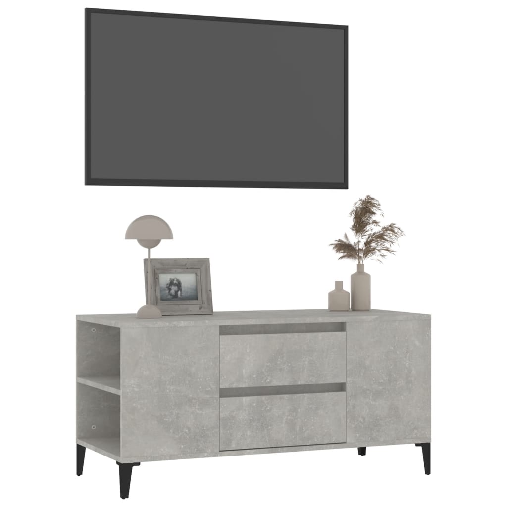 TV-taso betoninharmaa 102x44,5x50 cm tekninen puu - Sisustajankoti.fi
