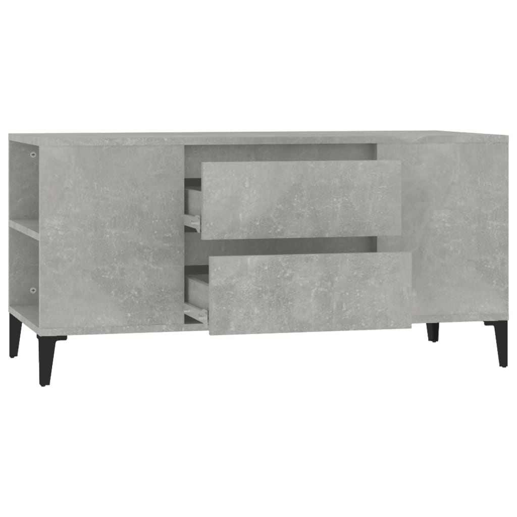 TV-taso betoninharmaa 102x44,5x50 cm tekninen puu - Sisustajankoti.fi