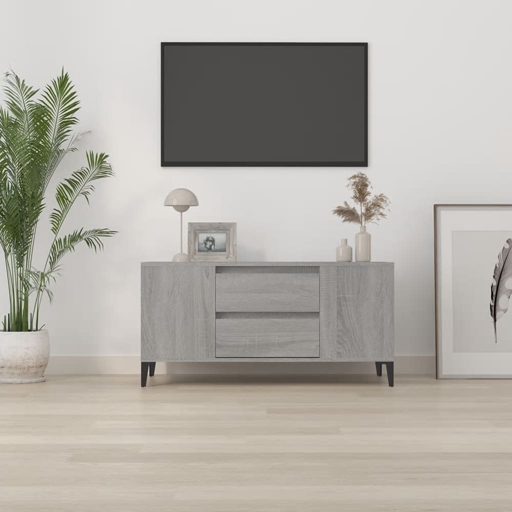 TV-taso harmaa Sonoma 102x44,5x50 cm tekninen puu - Sisustajankoti.fi
