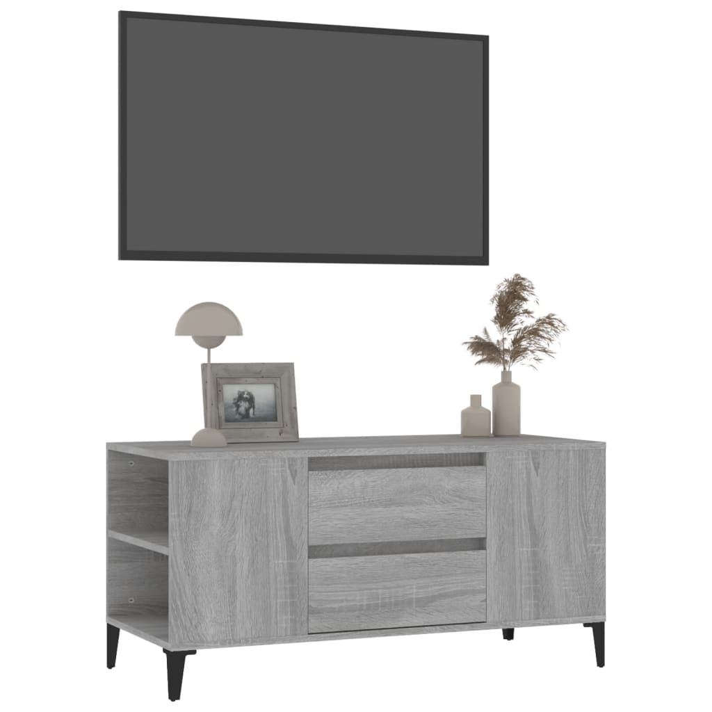TV-taso harmaa Sonoma 102x44,5x50 cm tekninen puu - Sisustajankoti.fi
