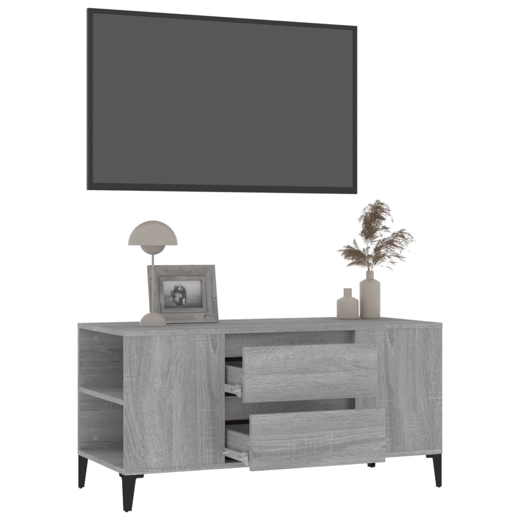TV-taso harmaa Sonoma 102x44,5x50 cm tekninen puu - Sisustajankoti.fi