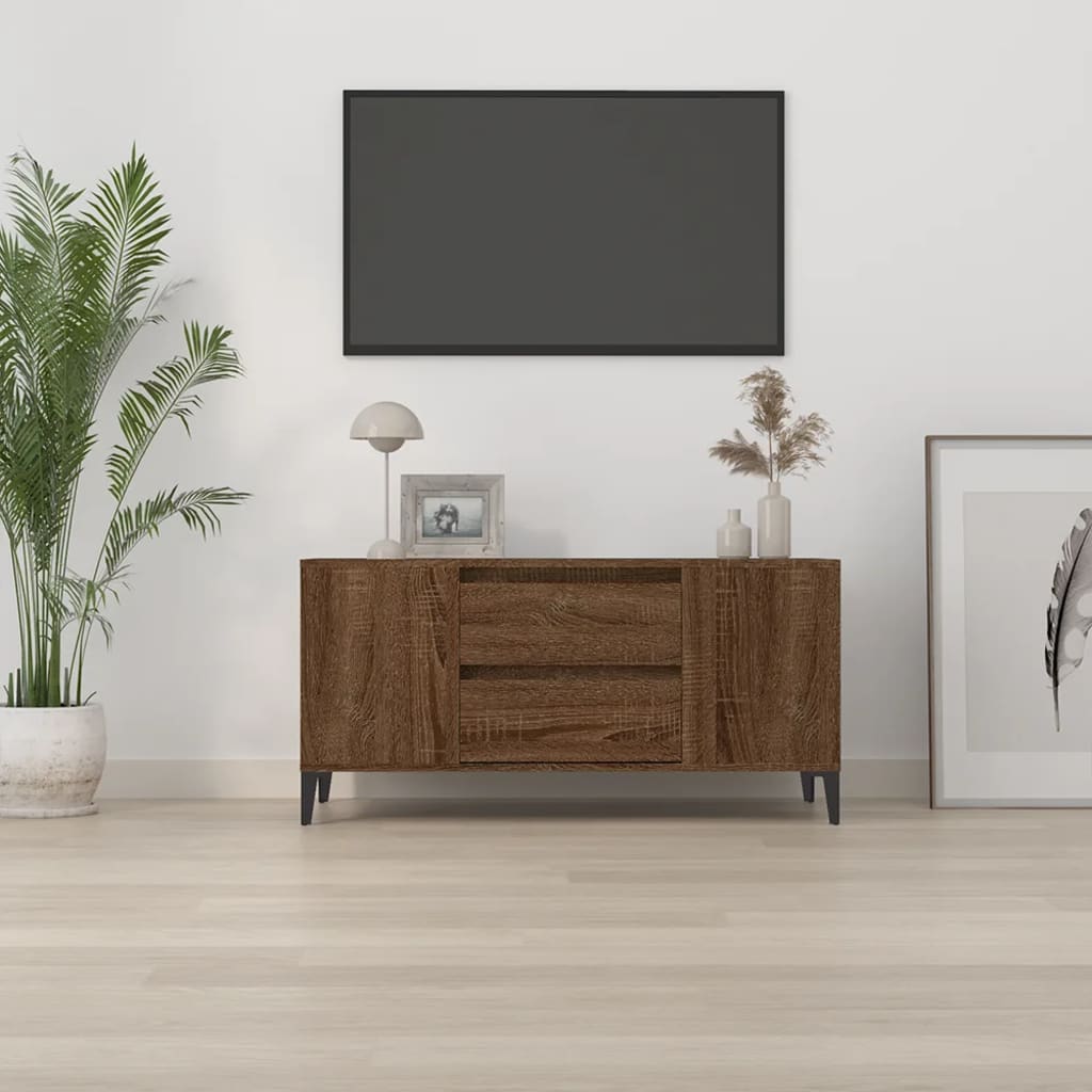 TV-taso ruskea tammi 102x44,5x50 cm tekninen puu - Sisustajankoti.fi