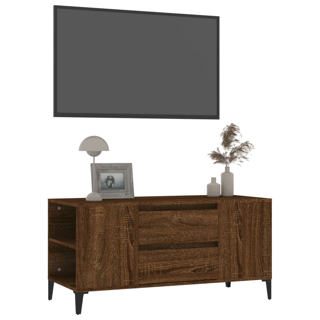 TV-taso ruskea tammi 102x44,5x50 cm tekninen puu - Sisustajankoti.fi
