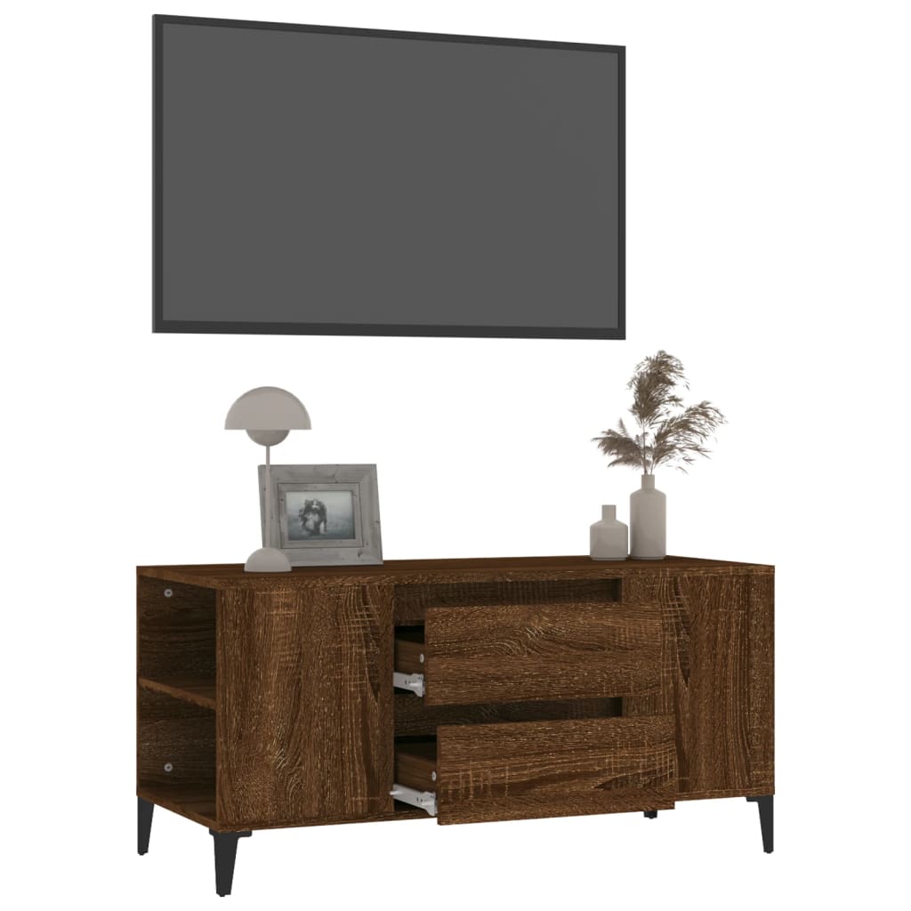 TV-taso ruskea tammi 102x44,5x50 cm tekninen puu - Sisustajankoti.fi