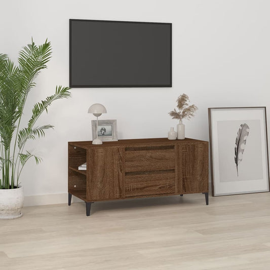 TV-taso ruskea tammi 102x44,5x50 cm tekninen puu - Sisustajankoti.fi