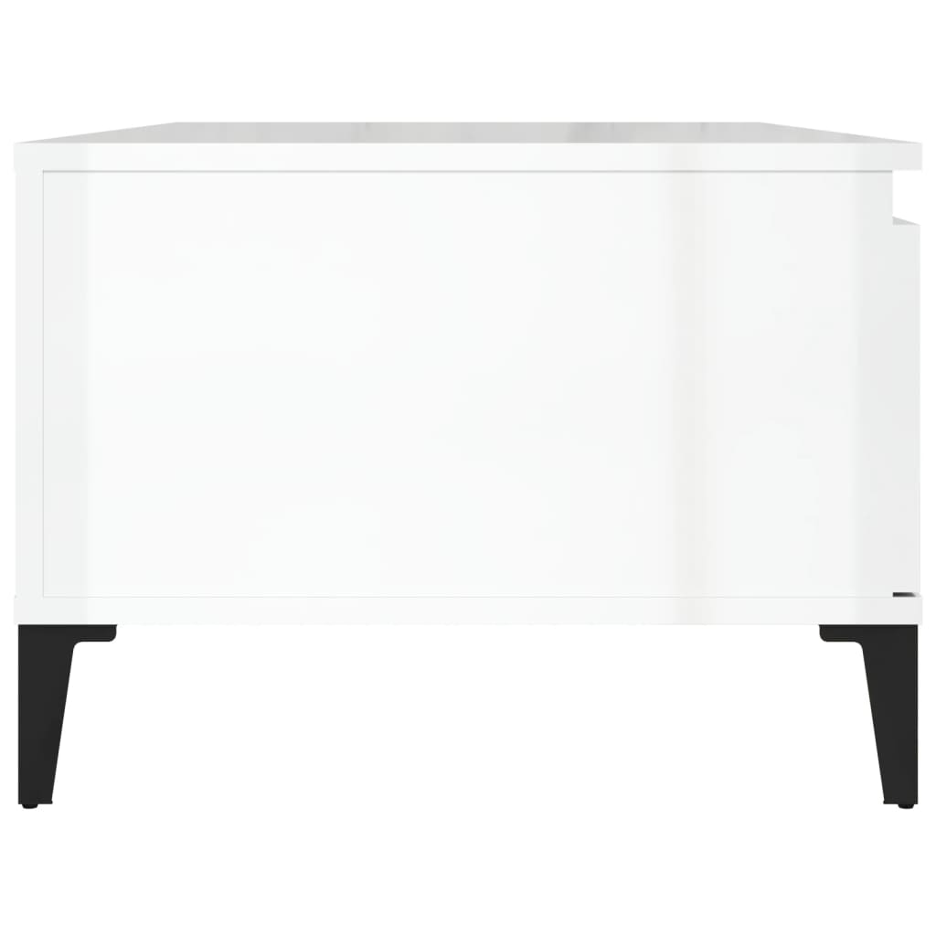 Sohvapöytä korkeakiilto valkoinen 90x50x36,5 cm tekninen puu - Sisustajankoti.fi