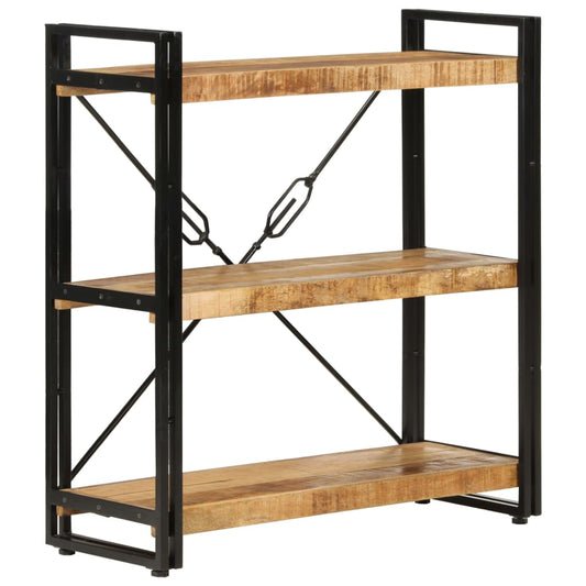 3-tasoinen Kirjahylly 77x30x80 cm täysi mangopuu ja rauta - Sisustajankoti.fi