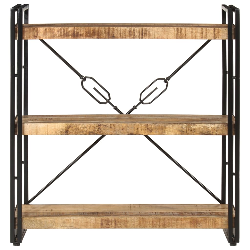 3-tasoinen Kirjahylly 77x30x80 cm täysi mangopuu ja rauta - Sisustajankoti.fi