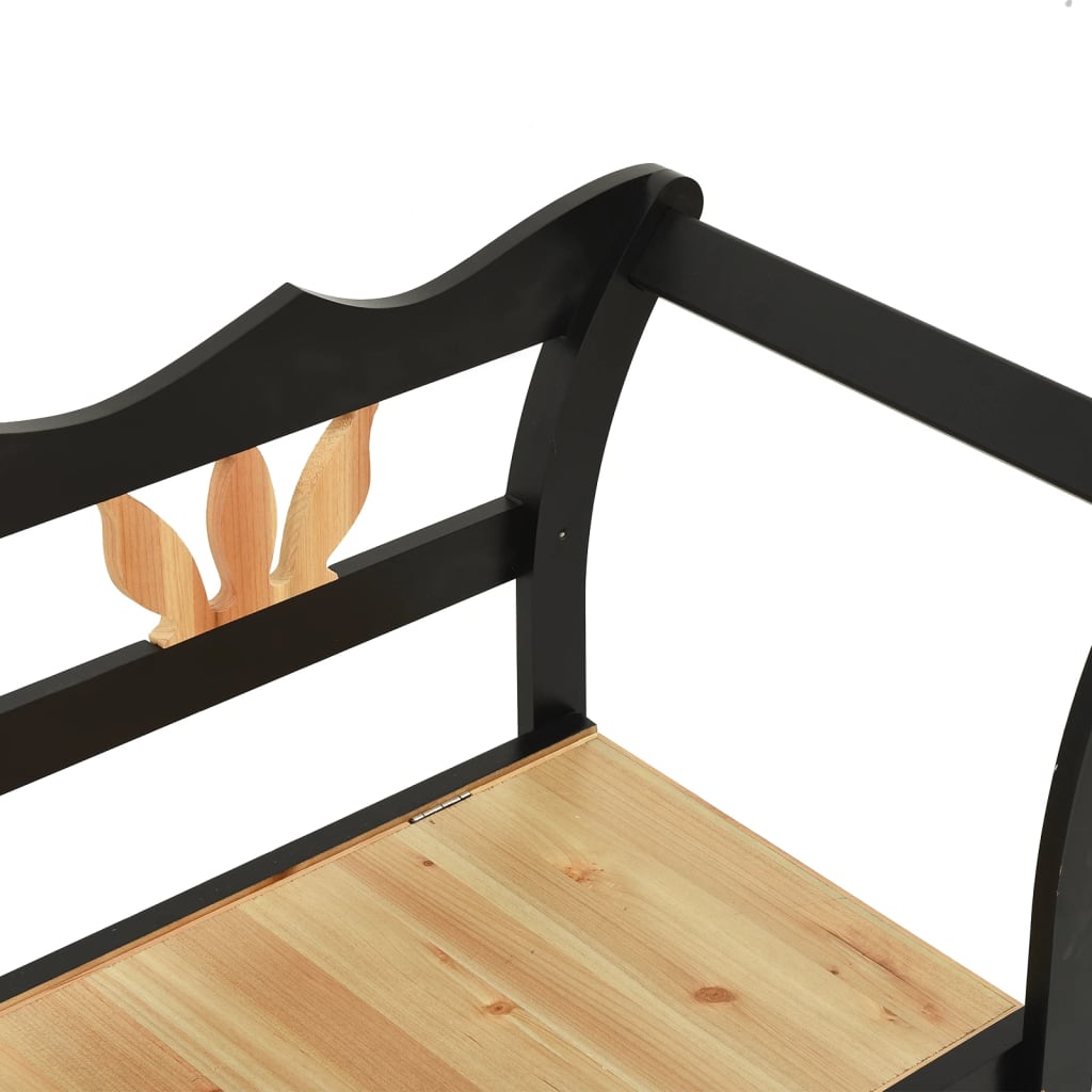 Penkki musta 107x45x75,5 cm täysi kuusi - Sisustajankoti.fi