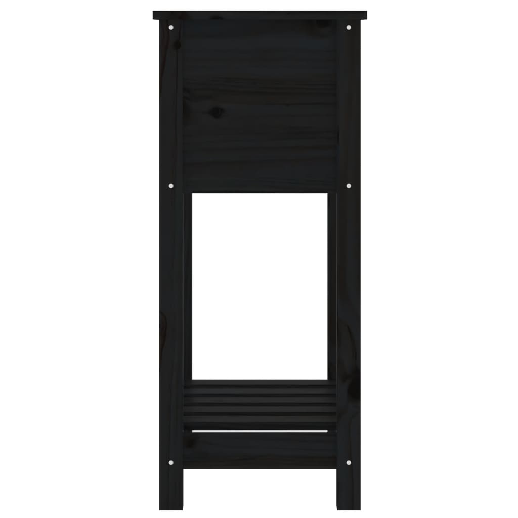 Kukkalaatikko hyllyllä musta 54x34,5x81 cm täysi mänty - Sisustajankoti.fi