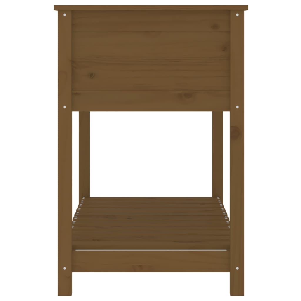 Kukkalaatikko hyllyllä hunajanruskea 111,5x54x81 cm täysi mänty - Sisustajankoti.fi