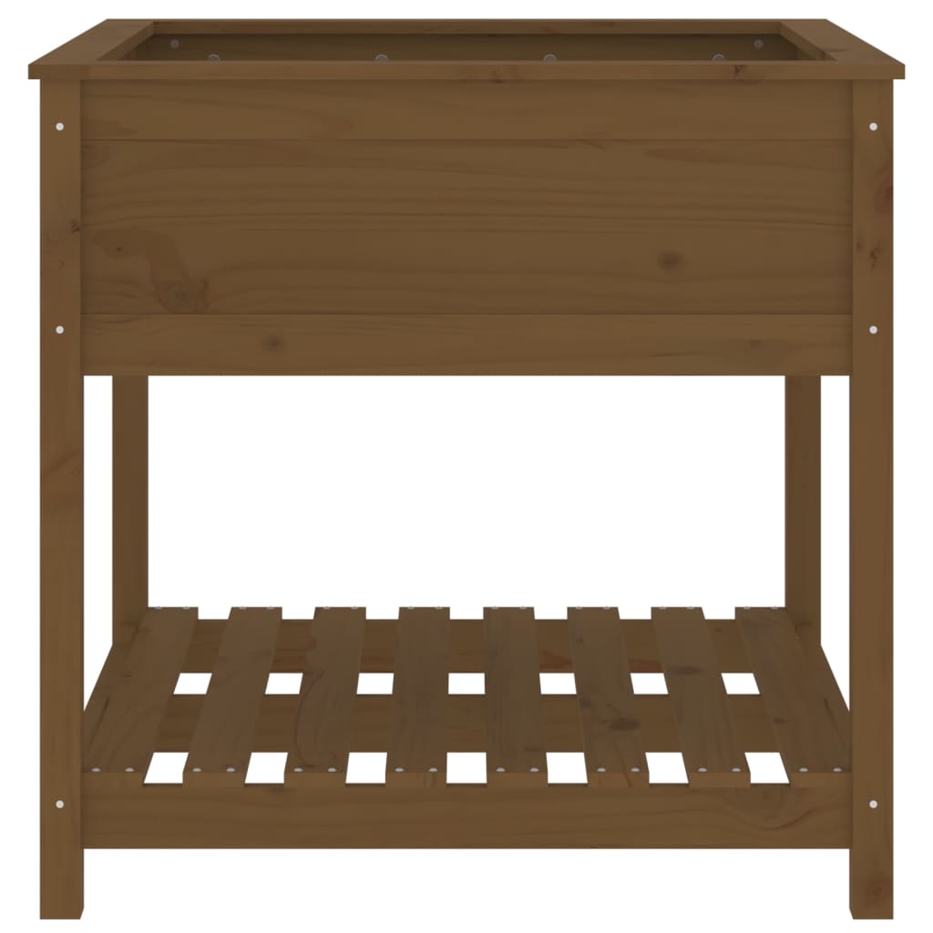 Kukkalaatikko hyllyllä hunajanruskea 82,5x82,5x81cm täysi mänty - Sisustajankoti.fi
