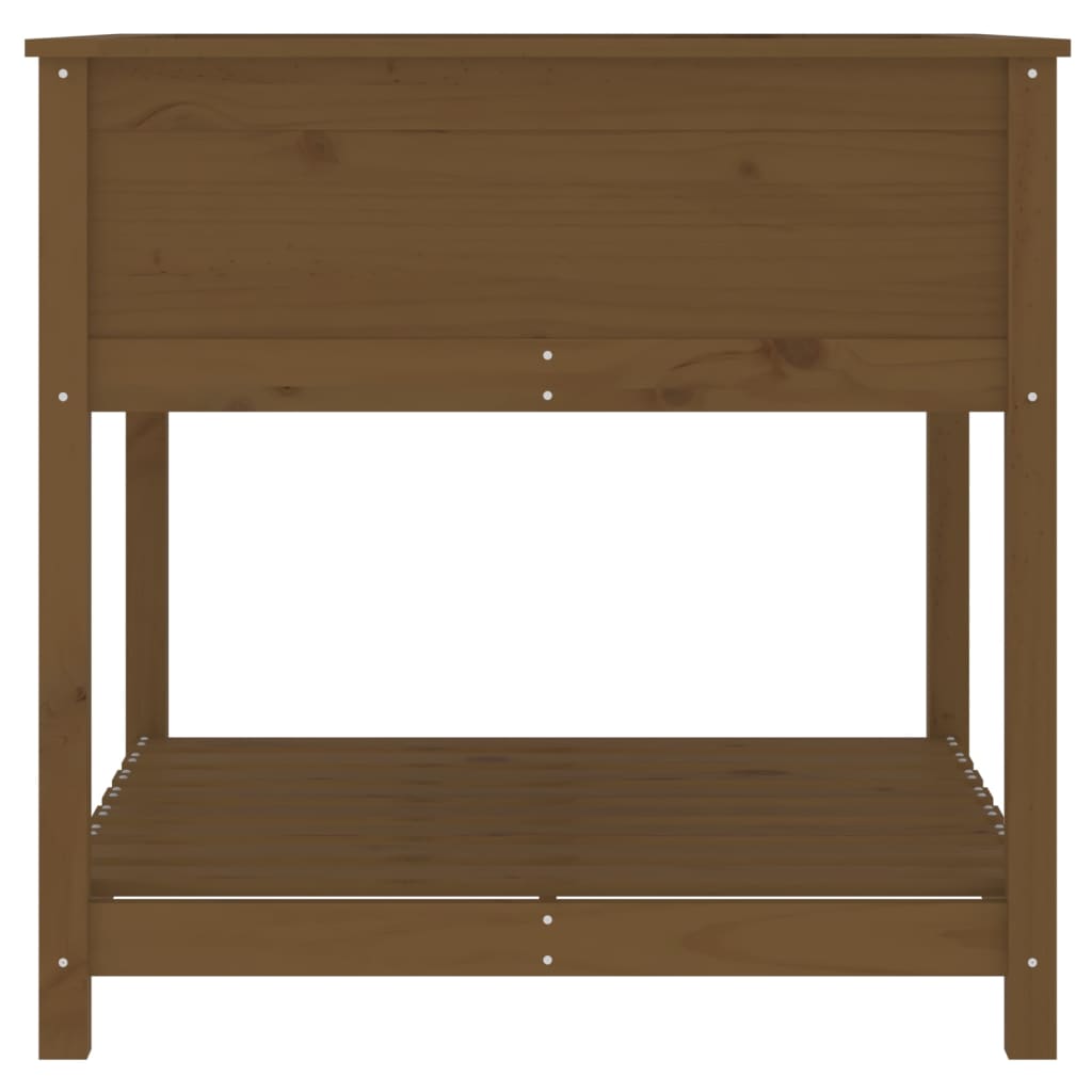 Kukkalaatikko hyllyllä hunajanruskea 82,5x82,5x81cm täysi mänty - Sisustajankoti.fi