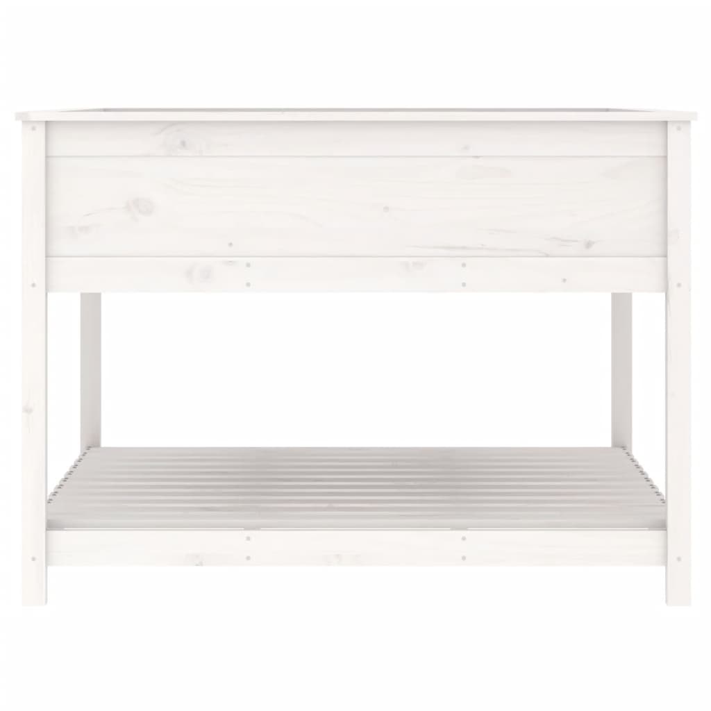 Kukkalaatikko hyllyllä valkoinen 111,5x111,5x81 cm täysi mänty - Sisustajankoti.fi