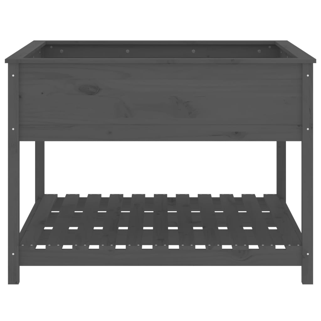 Kukkalaatikko hyllyllä harmaa 111,5x111,5x81 cm täysi mänty - Sisustajankoti.fi