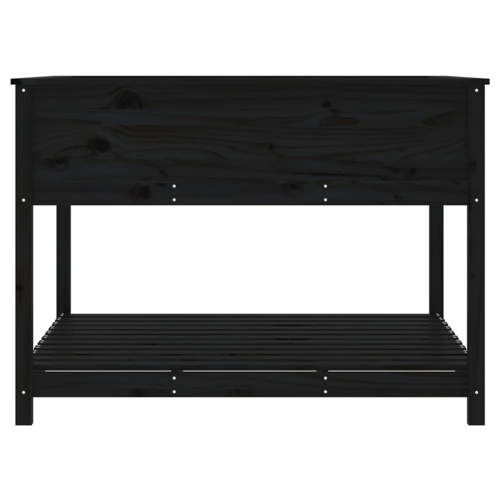 Kukkalaatikko hyllyllä musta 111,5x111,5x81 cm täysi mänty - Sisustajankoti.fi