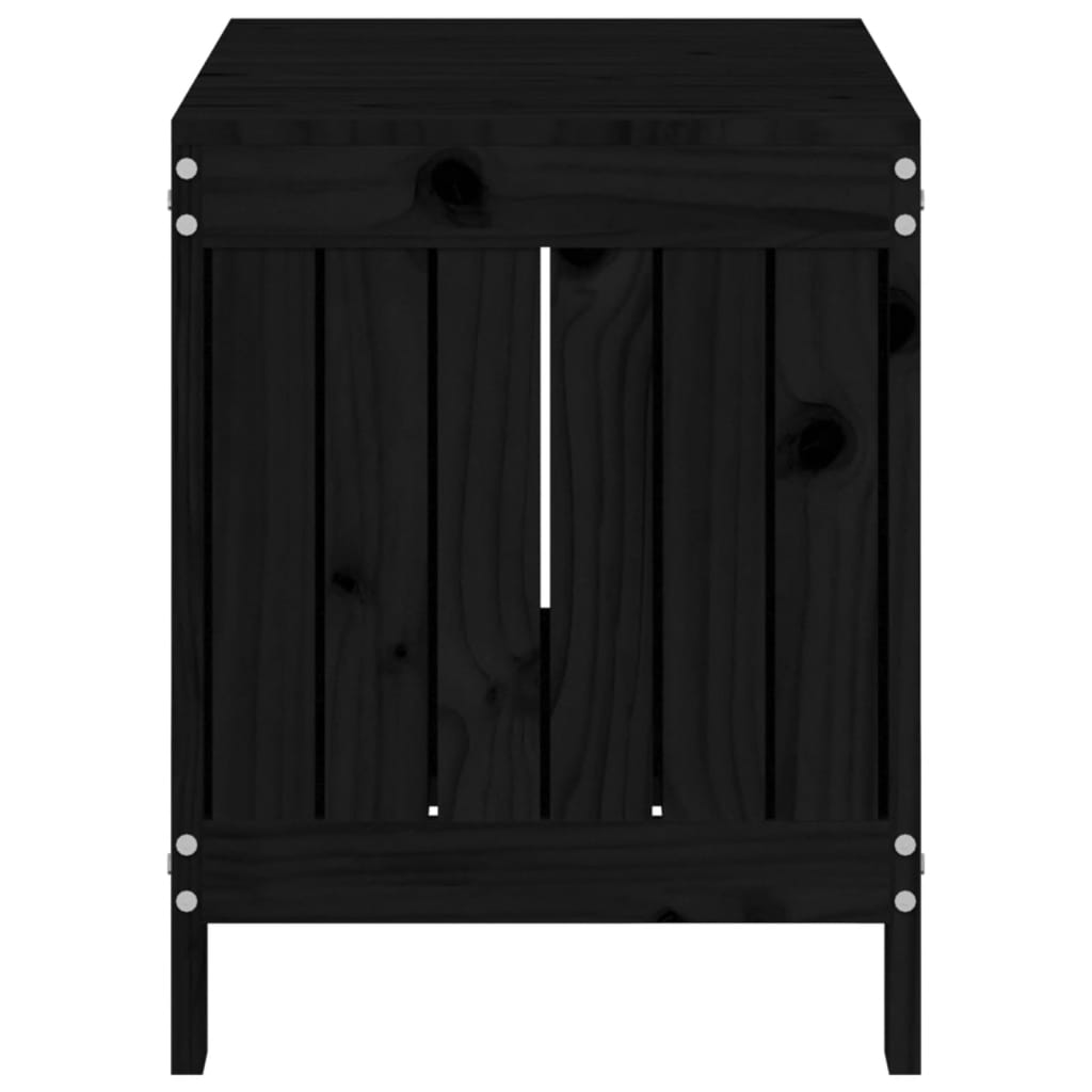 Säilytyslaatikko musta 76x42,5x54 cm täysi mänty - Sisustajankoti.fi
