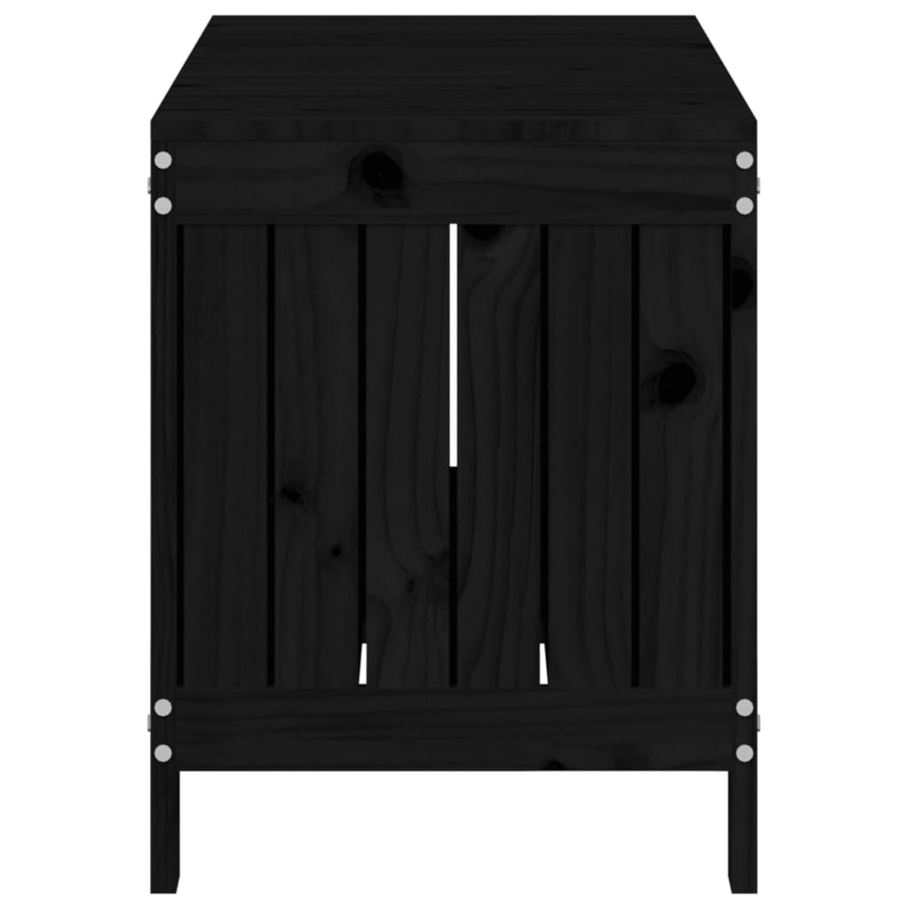 Säilytyslaatikko musta 108x42,5x54 cm täysi mänty - Sisustajankoti.fi