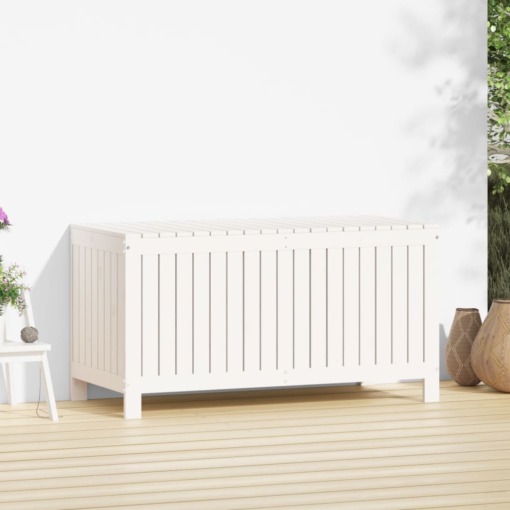 Säilytyslaatikko valkoinen 121x55x64 cm täysi mänty - Sisustajankoti.fi