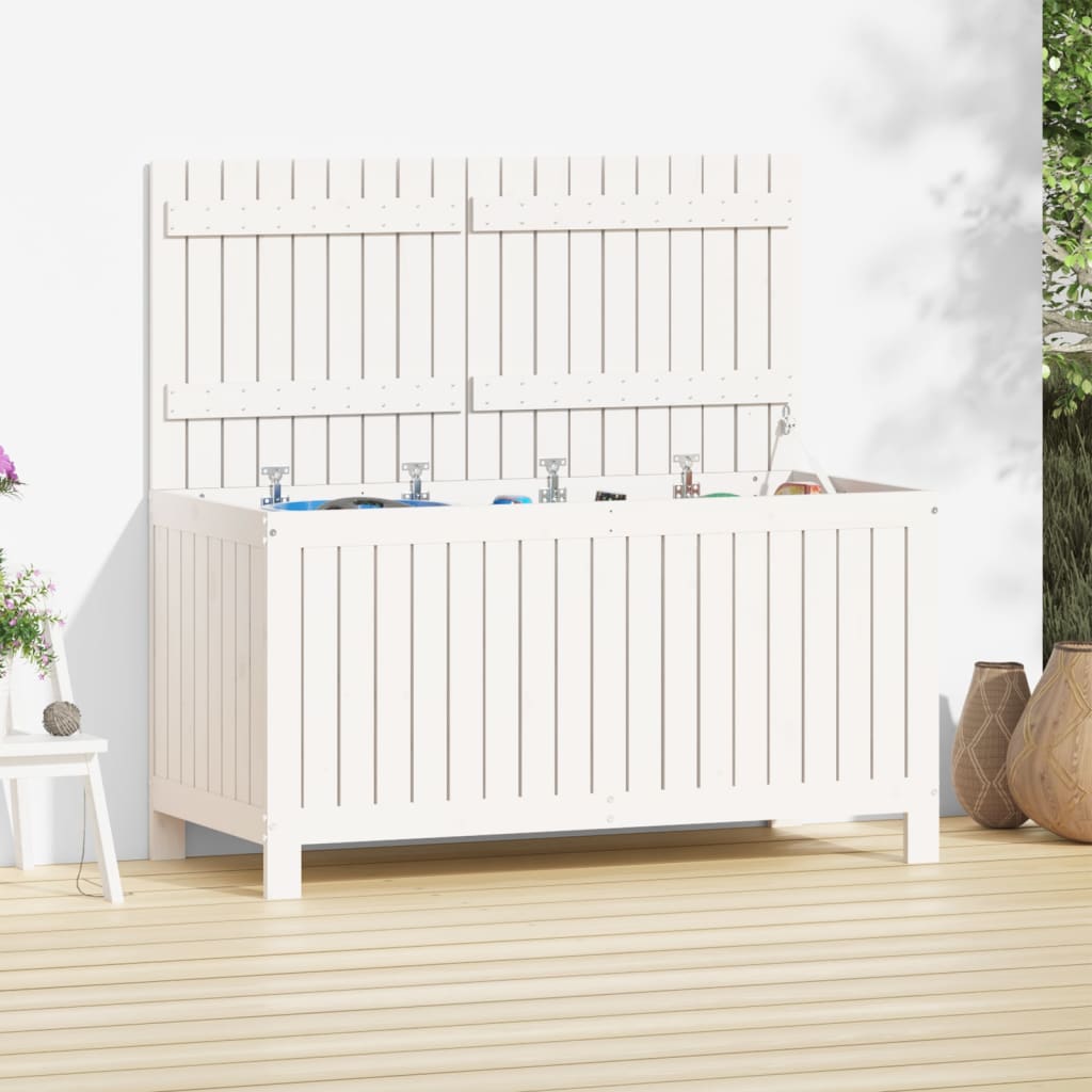 Säilytyslaatikko valkoinen 121x55x64 cm täysi mänty - Sisustajankoti.fi